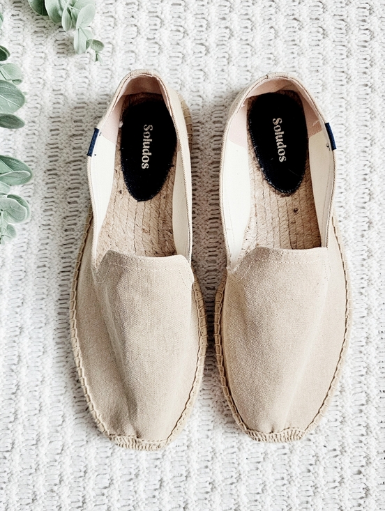 Soludos Men's Smoking Slipper Espadrille Slip On Natural Cotton Linen 9.5 NEW - Picture 2 of 16